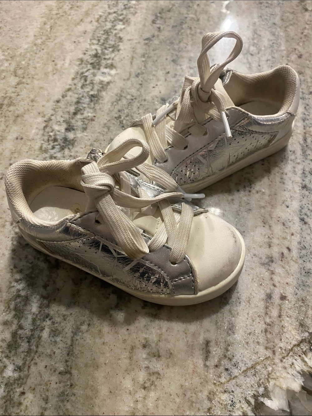 Mima Silver Lace-Up Sneakers